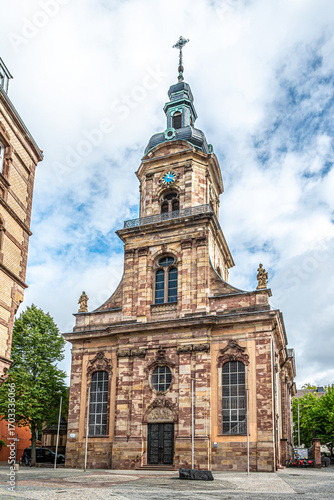 View at the Church of Saint Johan in the streets of Saarbrucken - Germany
