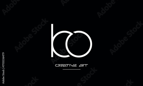 OB, BO, O, B abstract letters logo monogram
