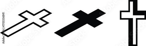 Christian Cross Set Vector Design on White Background.