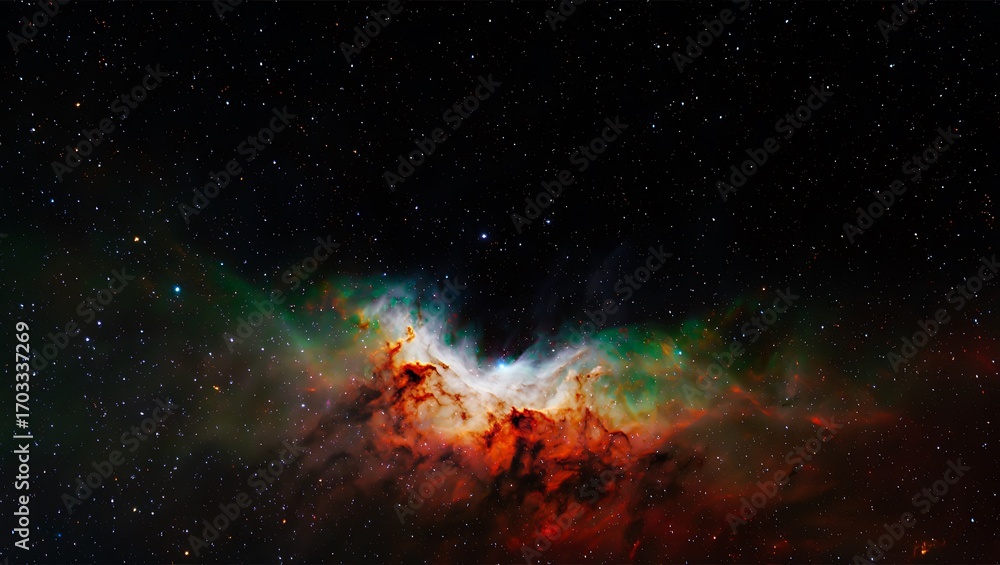 Fototapeta premium Colorful Nebula and Starfield in Deep Space with vibrant colors