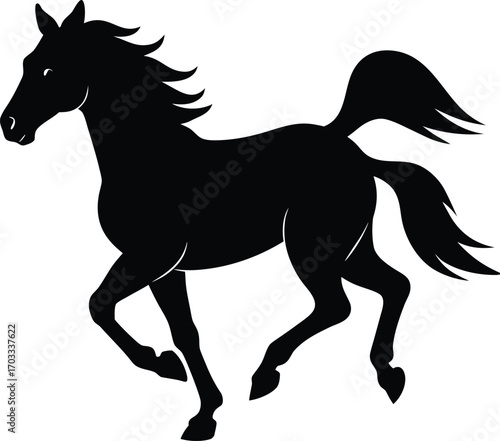 horse running silhouette  black horse icon  vector.eps