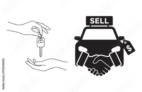 Car Sale and Buy Deal Icons