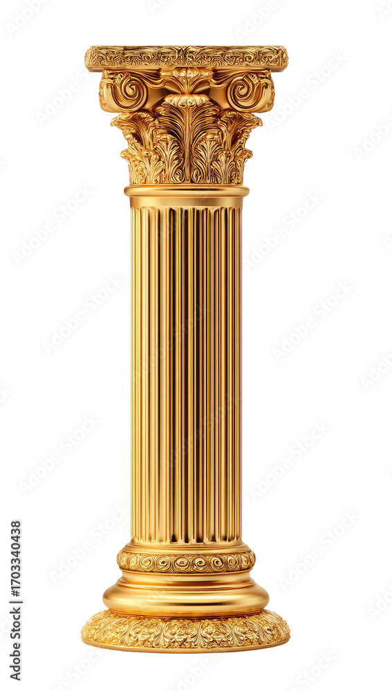 Naklejka premium Ornate golden column, classical style