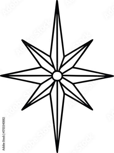 star of bethlehem line art vector on white backgro.eps