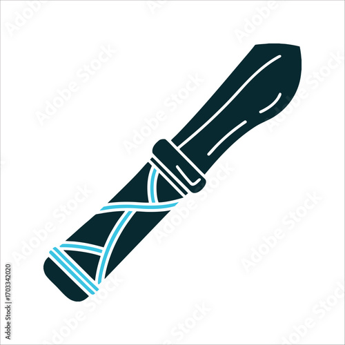 Viking Witch's Rune Carving Knife Illustration Viking Witchs Knife simple iron blade for carving runes or blood magic