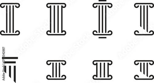 column icon greek roman logo design concept idea