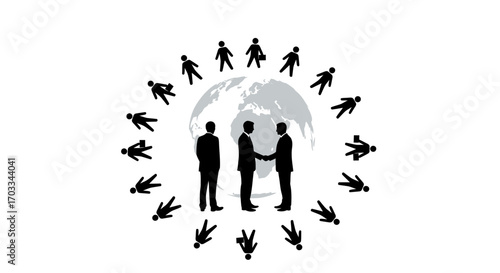 Global business deal with people around the world.