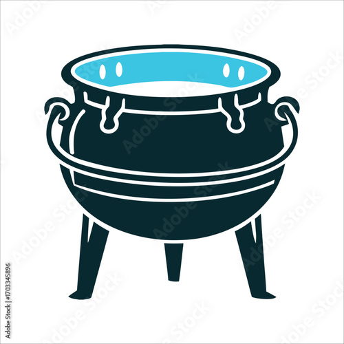 Three-Legged Cauldron Icon, Witchcraft Symbol Viking Age Cauldron A three legged iron pot for brewing charms