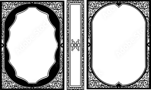 featuring a vintage book cover design with classic ornaments