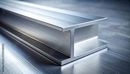 Stacked steel I-beams with polished surfaces, parallel alignment, structural strength.