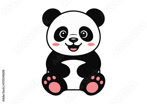 Adorable Cartoon Panda Icon, Panda Vector design