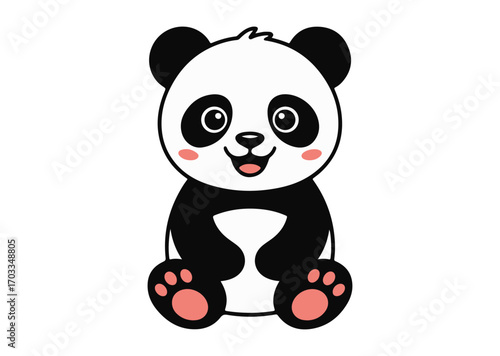 Adorable Cartoon Panda Icon, Panda Vector design