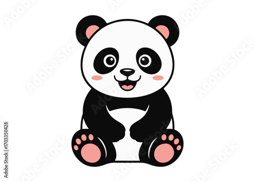 Adorable Cartoon Panda Icon, Panda Vector design