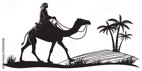 Flat reyes magos silhouette illustration
