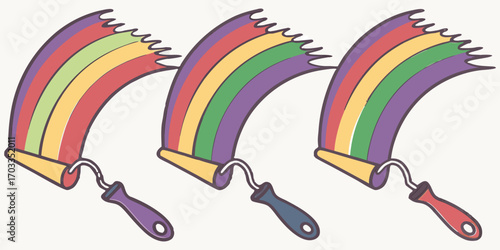 Colorful wavy rainbow flow background
