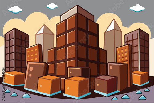 Futuristic cityscape with towering innovative architectural structures and advanced urban design elements