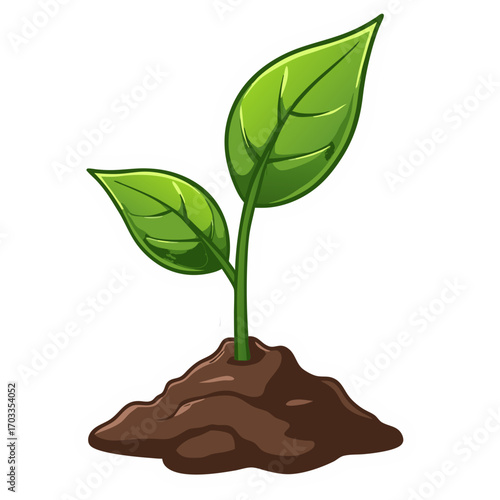 Green sprout growing plant leaves soil growth new life agriculture gardening seedling nature eco friendly concept