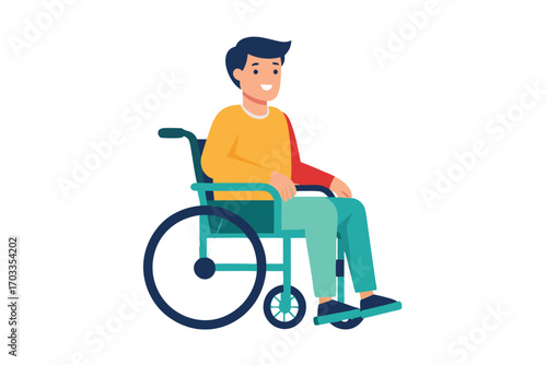 Smiling lightskinned male in wheelchair shows acceptance and positivity while navigating challenges