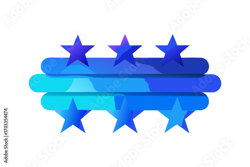 Flat vector illustration of a hand holding a review card with three stars, symbolizing customer feedback, service quality, product rating, client satisfaction, and business credibility. Perfect for we