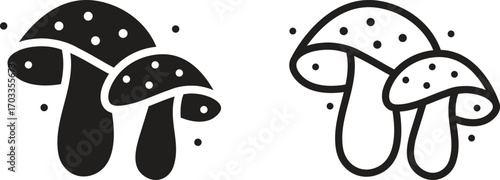 Black Symbols - Edible Mushrooms