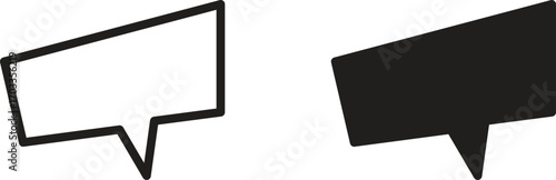 Speech bubble, Speak bubble text, cartoon chatting box, speech balloon, chat bubble line art icon for apps and websites.