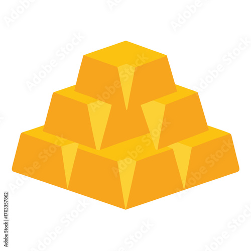 Shiny Gold Bullion Stack Wealth Finance Icon