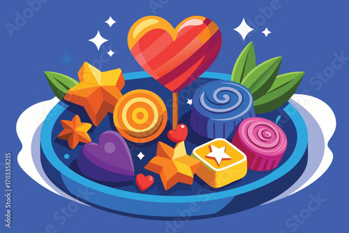 Vibrant heart shaped food platter design for festive celebrations and parties