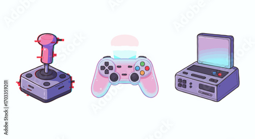 Retro Gaming Controllers Joystick, Gamepad, Console