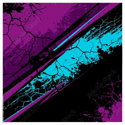 Abstract diagonal stripes with vibrant colors and grunge texture.
