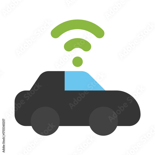 self driving car icon for illustration