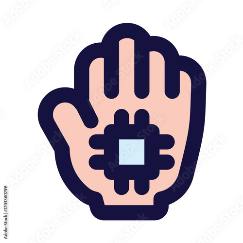 smart chip implant icon for illustration