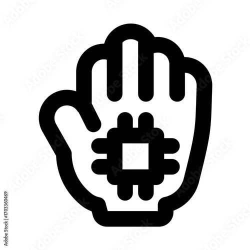 smart chip implant icon for illustration