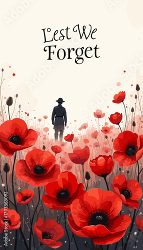 Remembrance Day banner, Remembrance Day poster, Lest We Forget banner, poppy flower design, Armistice Day poster, Veterans Day banner, memorial day remembrance, red poppy poster, military tribute bann