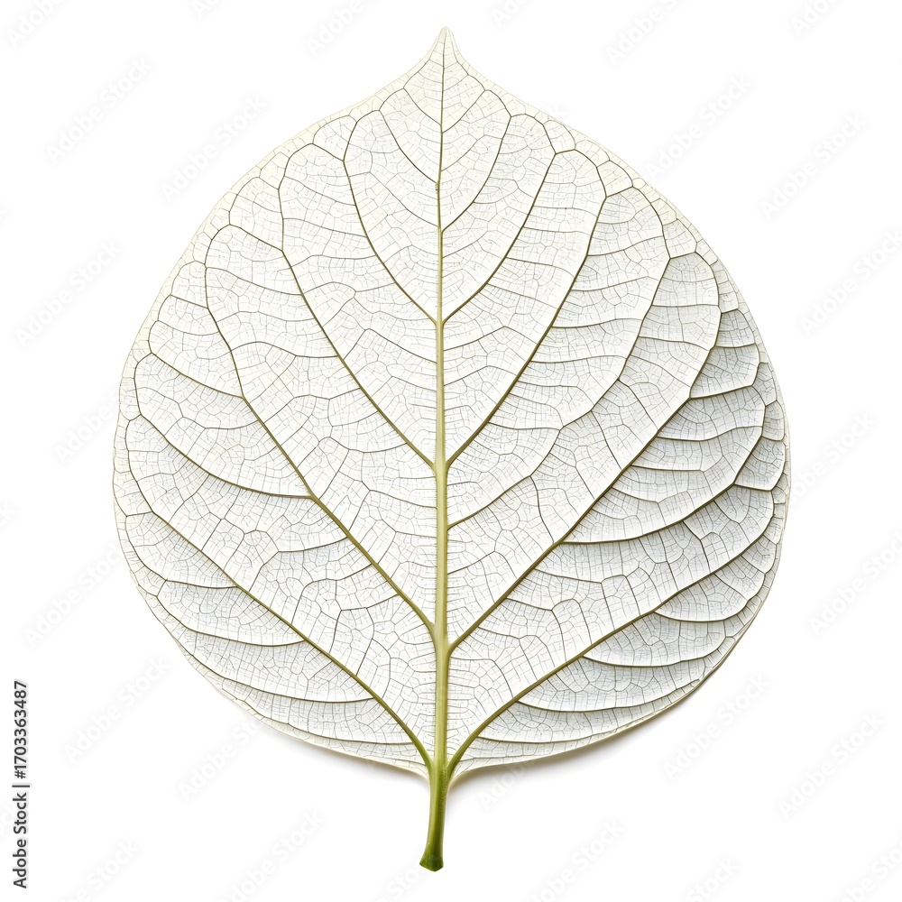 Obraz premium White Sandalwood Tree Leaf Lush Green Foliage with Smooth Lanceolate Form and Elegant Tropical Symmetry on White Background