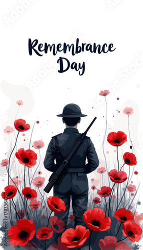 Remembrance Day banner, Remembrance Day poster, Lest We Forget banner, poppy flower design, Armistice Day poster, Veterans Day banner, memorial day remembrance, red poppy poster, military tribute bann