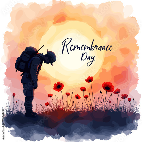 Remembrance Day banner, Remembrance Day poster, Lest We Forget banner, poppy flower design, Armistice Day poster, Veterans Day banner, memorial day remembrance, red poppy poster, military tribute bann