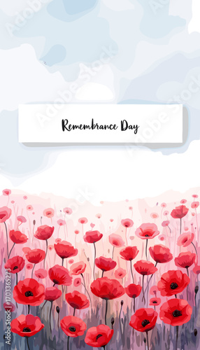 Remembrance Day banner, Remembrance Day poster, Lest We Forget banner, poppy flower design, Armistice Day poster, Veterans Day banner, memorial day remembrance, red poppy poster, military tribute bann