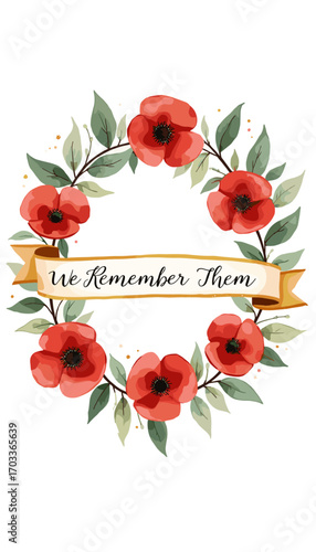 Remembrance Day banner, Remembrance Day poster, Lest We Forget banner, poppy flower design, Armistice Day poster, Veterans Day banner, memorial day remembrance, red poppy poster, military tribute bann