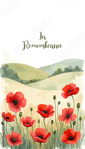 Remembrance Day banner, Remembrance Day poster, Lest We Forget banner, poppy flower design, Armistice Day poster, Veterans Day banner, memorial day remembrance, red poppy poster, military tribute bann