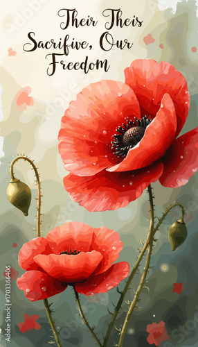 Remembrance Day banner, Remembrance Day poster, Lest We Forget banner, poppy flower design, Armistice Day poster, Veterans Day banner, memorial day remembrance, red poppy poster, military tribute bann