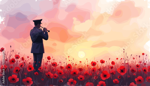 Remembrance Day banner, Remembrance Day poster, Lest We Forget banner, poppy flower design, Armistice Day poster, Veterans Day banner, memorial day remembrance, red poppy poster, military tribute bann