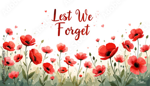 Remembrance Day banner, Remembrance Day poster, Lest We Forget banner, poppy flower design, Armistice Day poster, Veterans Day banner, memorial day remembrance, red poppy poster, military tribute bann