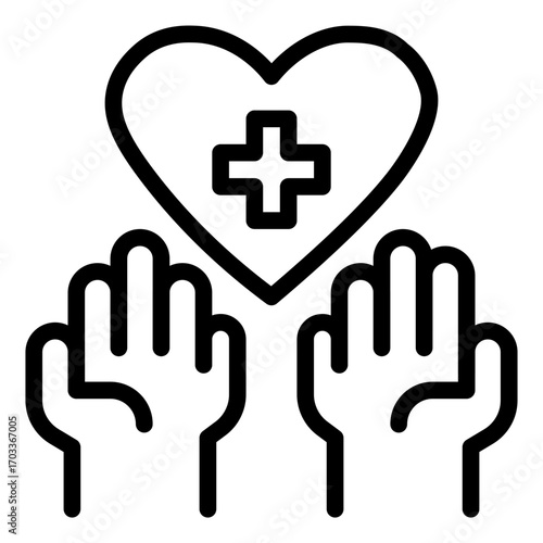 Heart Healthcare Hands Icon
