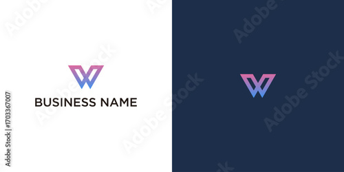 Modern gradient W logo template for your startup brand identity and innovative business venture