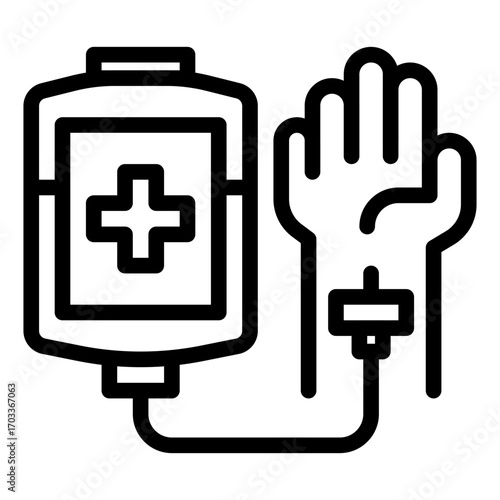 IV Bag and Hand Icon