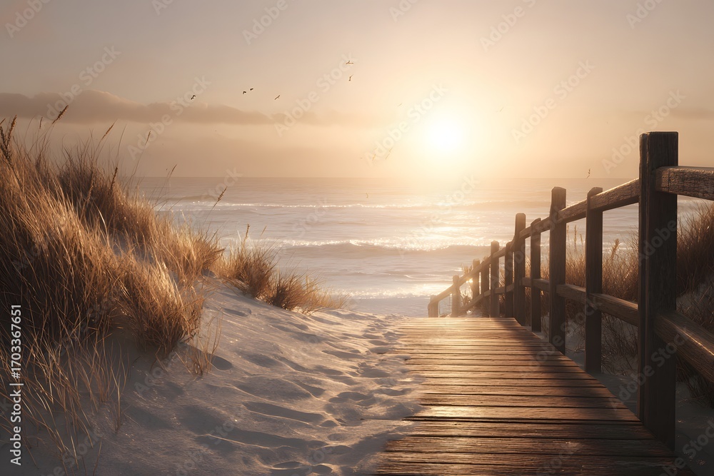 Obraz premium Boardwalk to Golden Beach