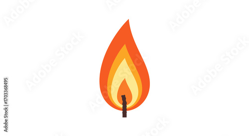 Stylized Flame with Warm Color Gradients and Dark Base.