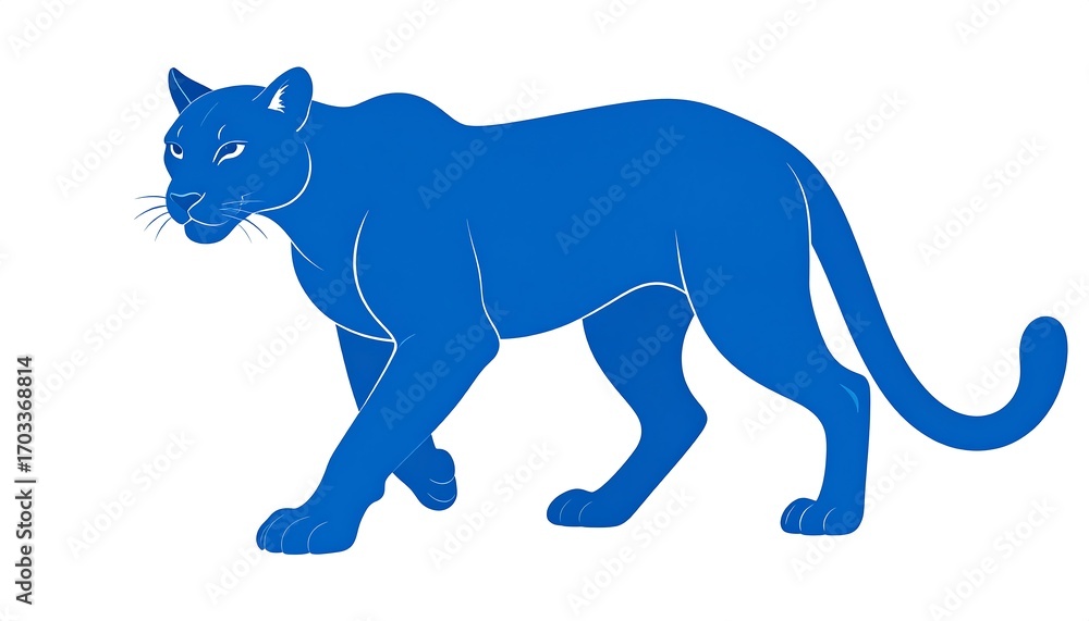 Obraz premium A bold blue panther silhouette