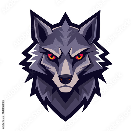 Fierce Modern Wolf Head Angular Style Vector