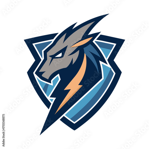 Abstract Lightning Bolt Emblem Minimal Vector Design